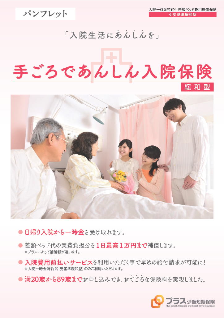 手ごろであんしん入院保険 緩和型 パンフレット